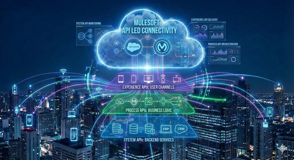 API-led connectivity architecture diagram